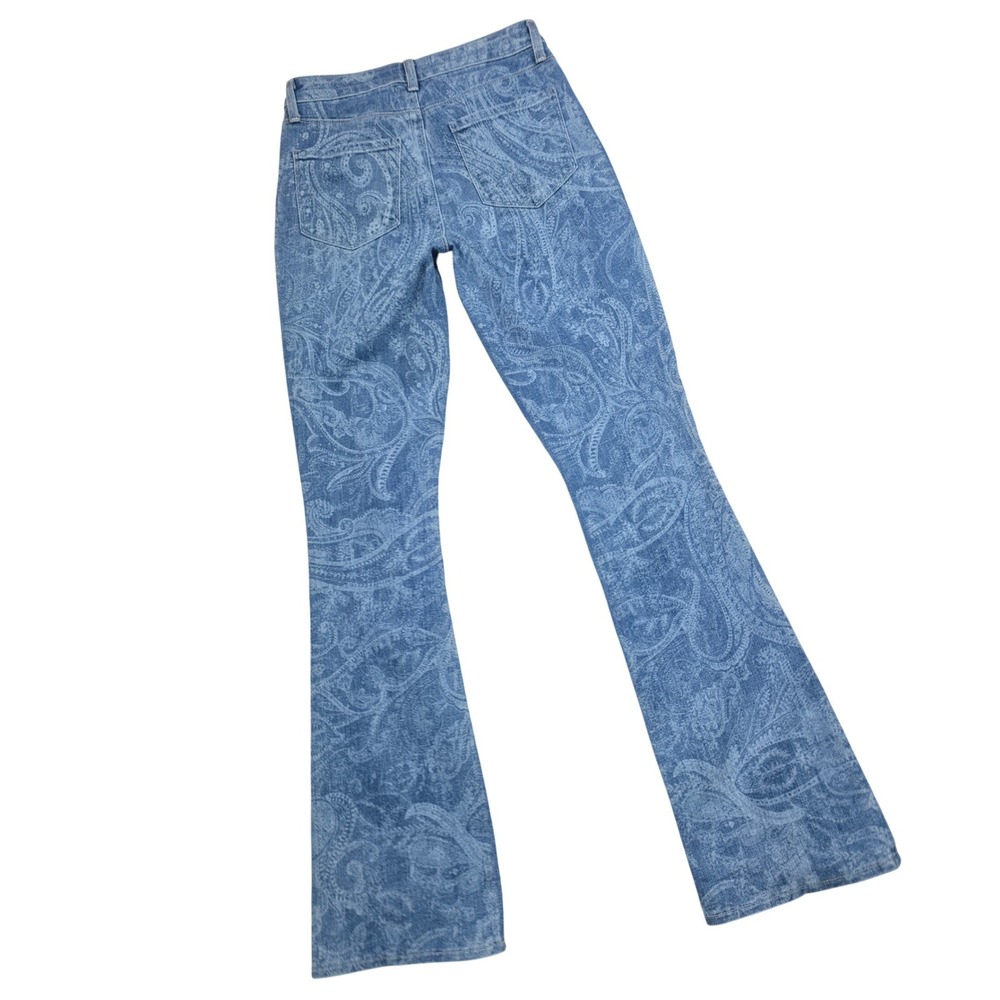 L'AGENCE Marty High Rise Flare Jeans Blue Mediterranean Damask Print Size 25‎ - Picture 8 of 10